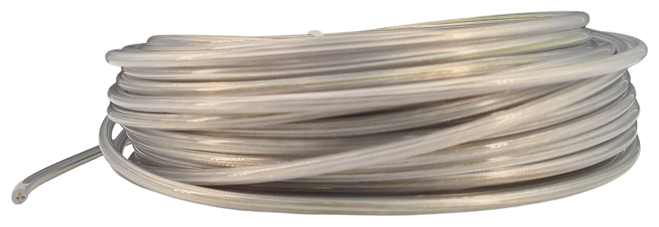 cable with steel wire 3x0,75 FEP/PVC round  Ø5,3mm  coated transparent