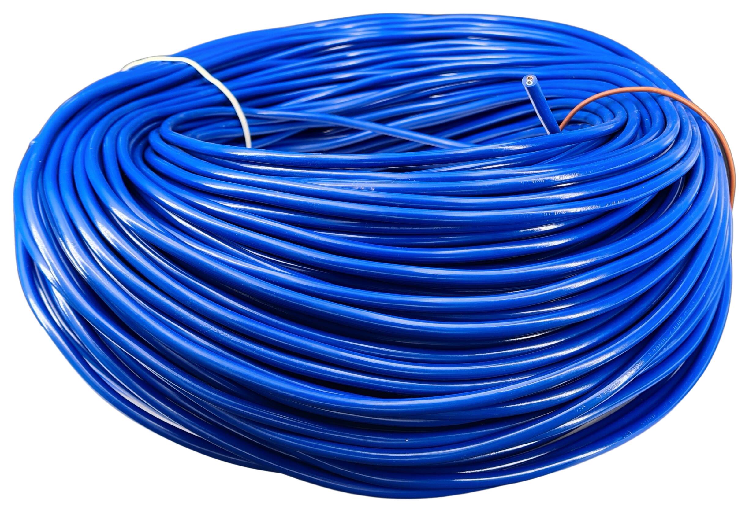 cable 2x0,75 H03VV-F round blue