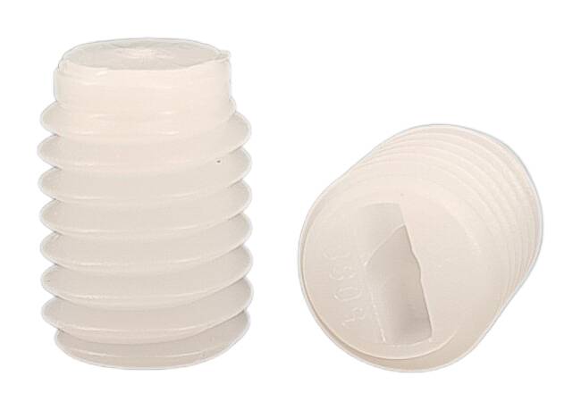 DIN 551 plastic set screw w./o. cone point M5x5 PA6 nature