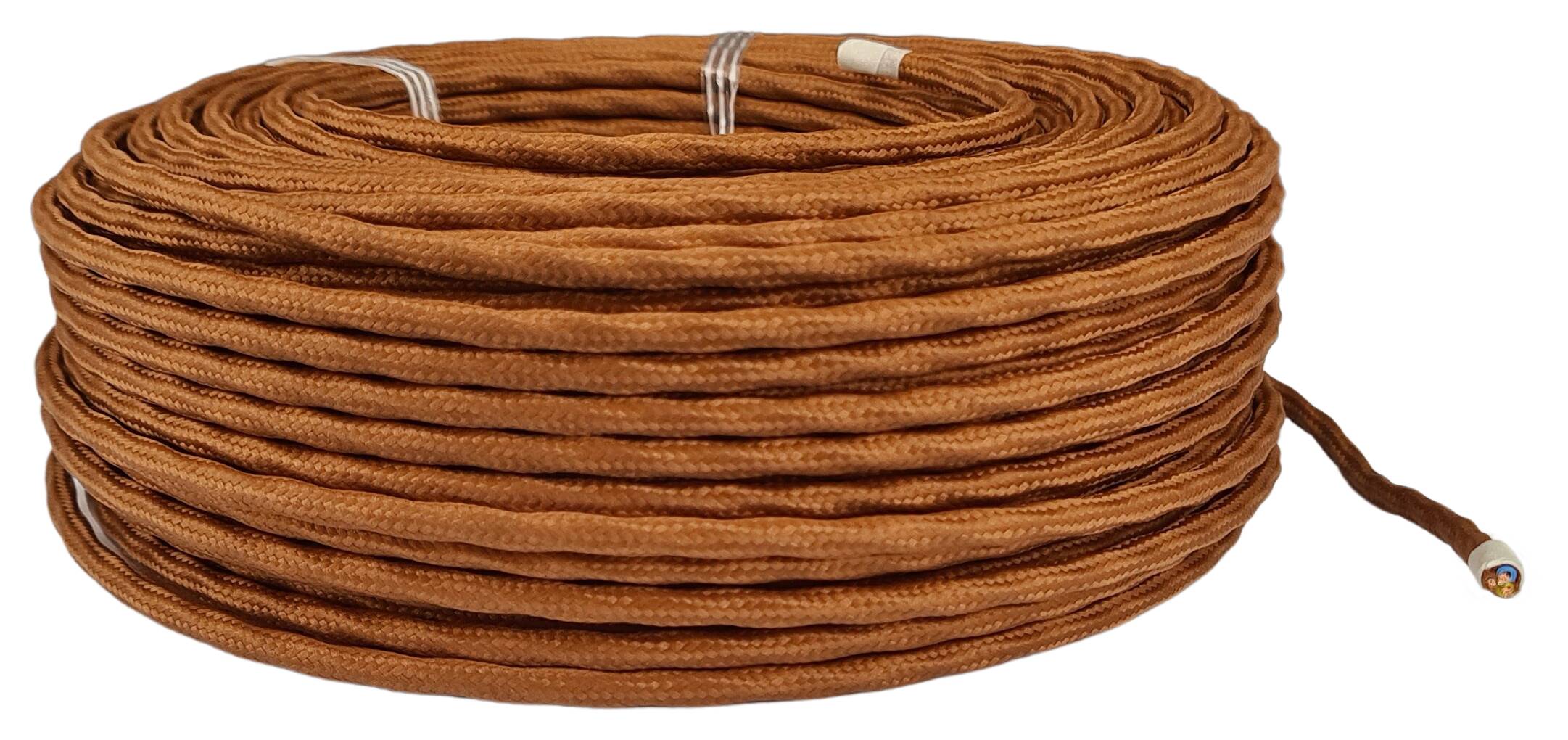 stranded cable 3G 0,75 twisted and textile braided RAL 8003 clay brown