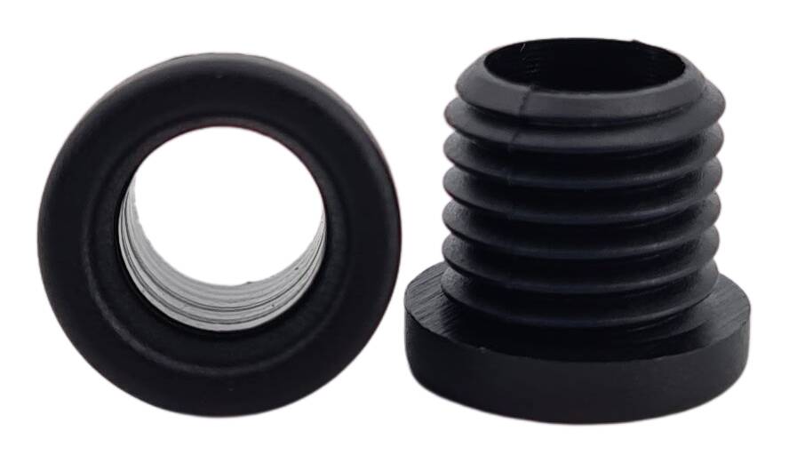 T-nipples 12x22,5 M10x1x20 round with round collar PA66-RV black