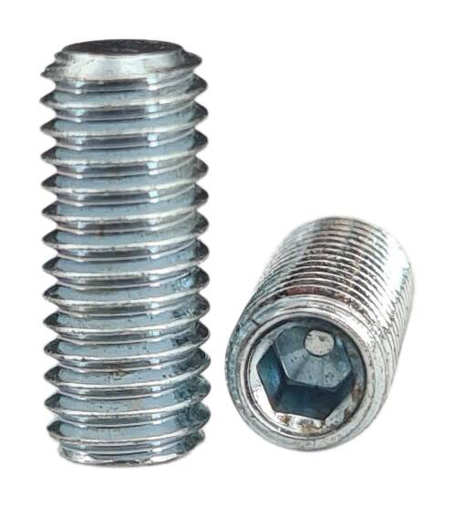 DIN 913 iron hexagon socket set screw without cone point M8x8 zinc