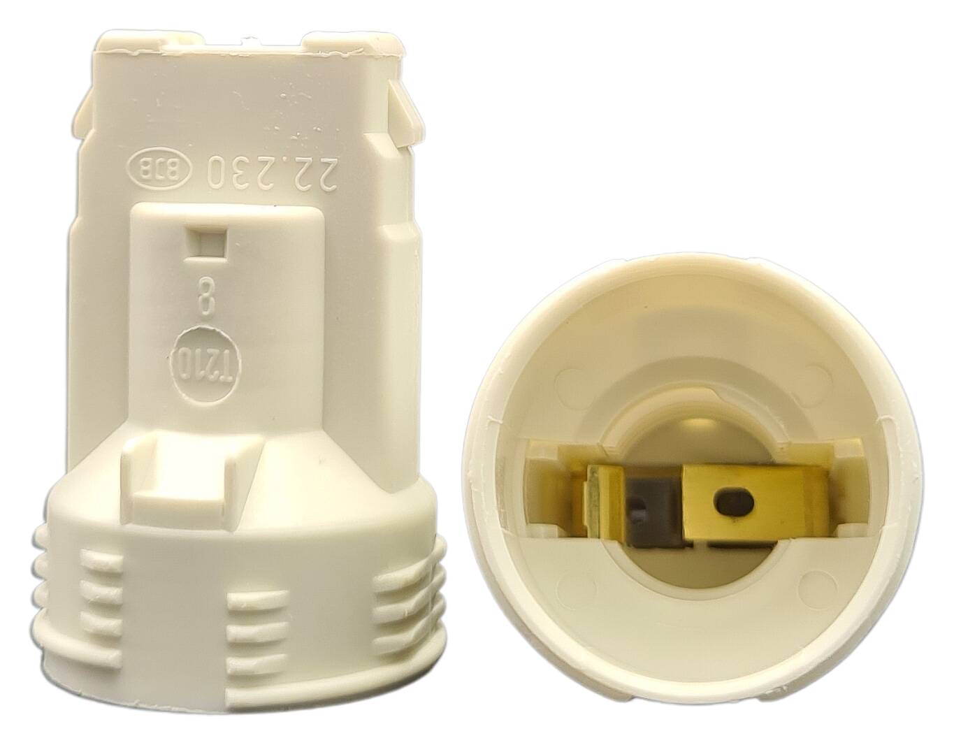 E14 iso-socket for all-use lamp T210 clip-on fastening white