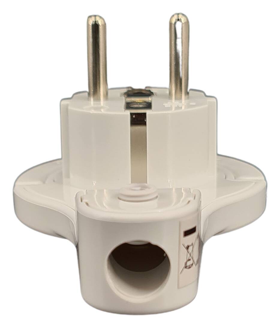 schuko angled plug 250V/16A extra flat/ 8 mm white