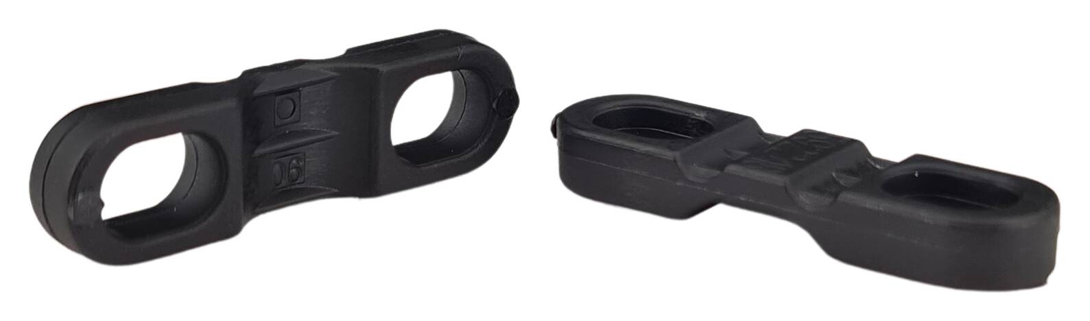 Polyamid clamp 26x18x3 2-hole 6 mm PA66-RV black