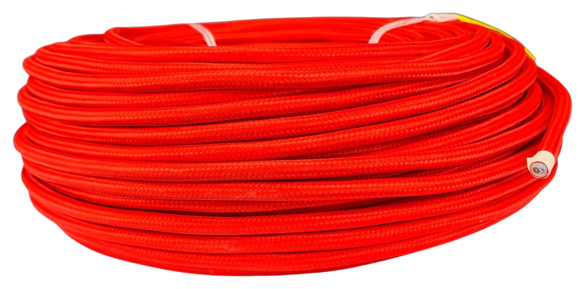 cable 2x 0,75 H03VV-F textile braided RAL 3028 red