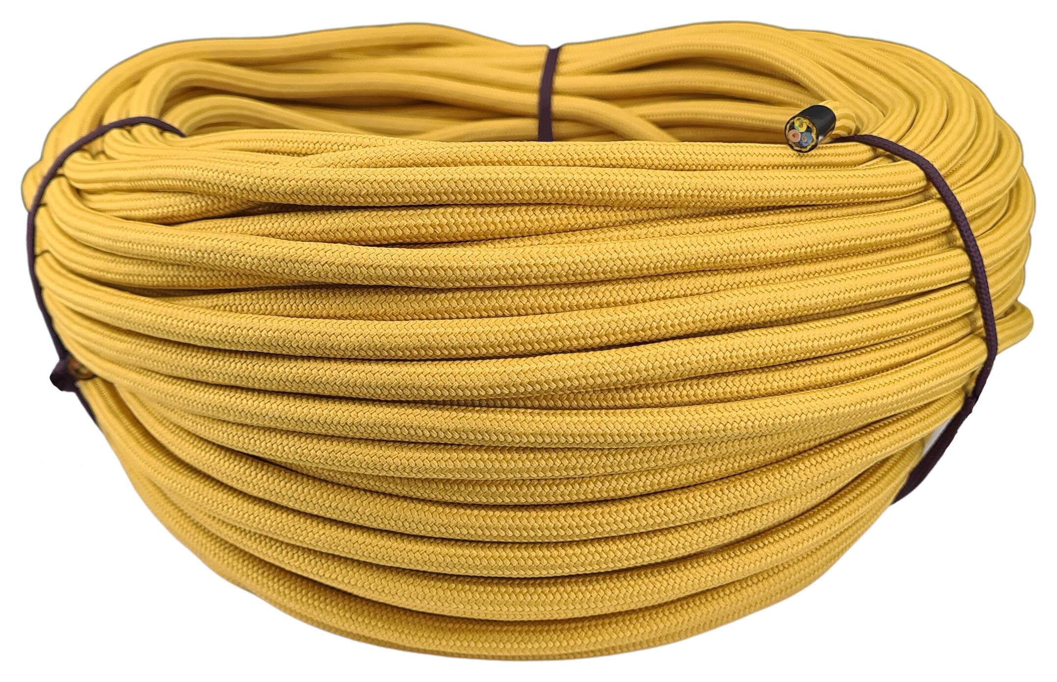 Kabel 3G 0,75 H03RT-H Baumwolle umsponnen AD. ca. 6,5 mm gold