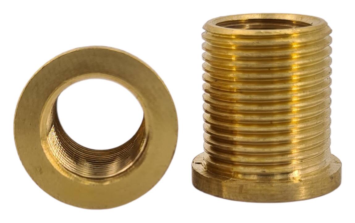 brass reducer T-nipples 15x16 M13x1x14 male/M10x1 female  anti-twist protection raw