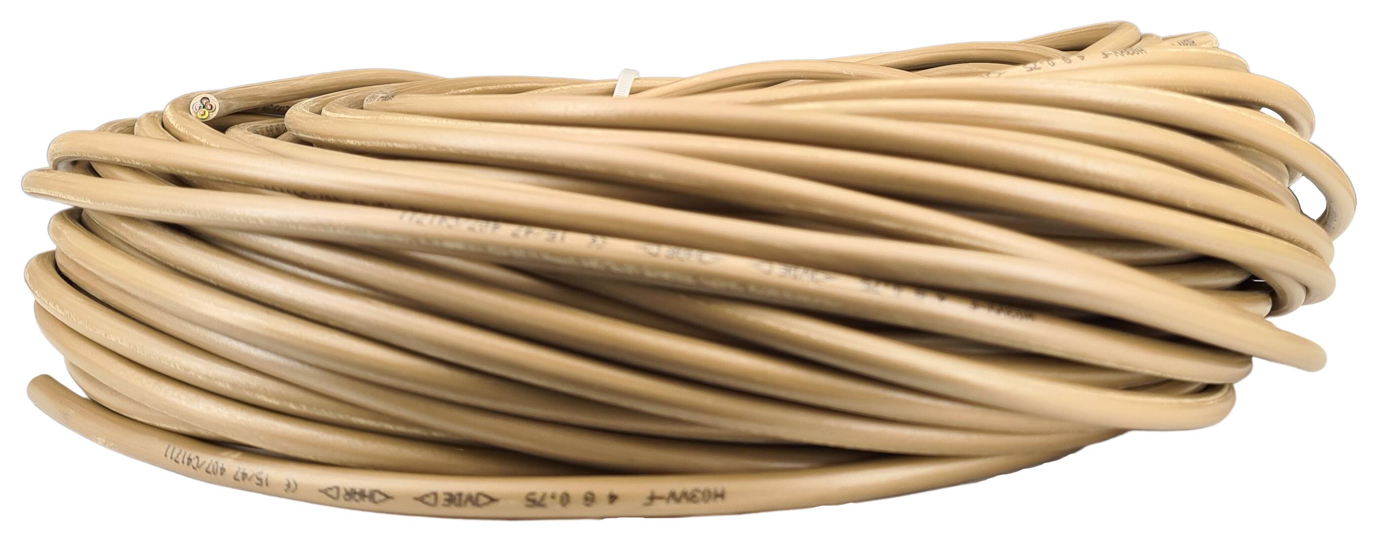 cable 4G 0,75 H03VV-F round gold