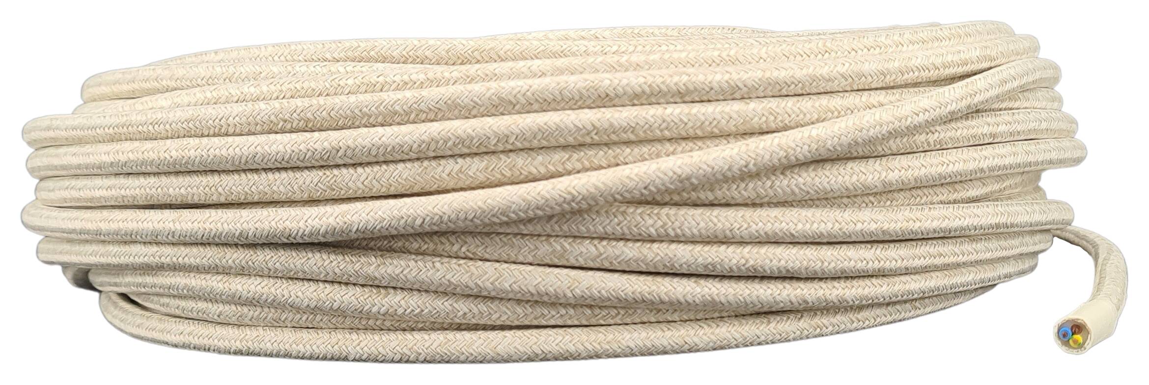 Kabel 3G 0,75 H03VV-F textilummantelt melange beige (kiesel)