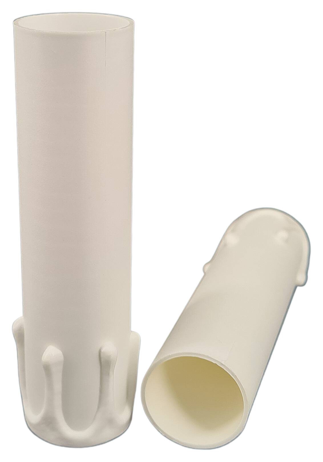 E14 plastic candle sleeve 26x100 with drops white