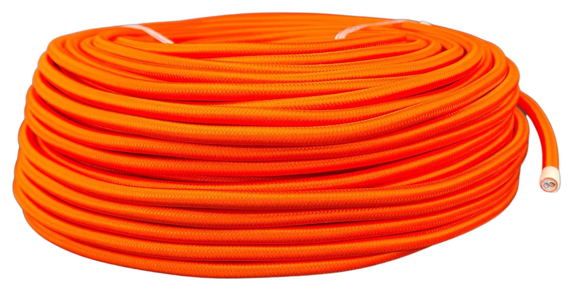 cable 2x 0,75 H03VV-F textile braided RAL 2005 dark orange