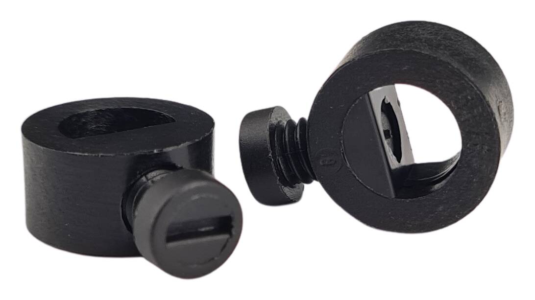 adjusting ring 10,5x5,5 with lat. screw DIN 84 M4x6 PA66-RV black