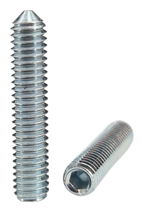 DIN 914 iron hexagon socket head set screw with cone point M3x3 zinc