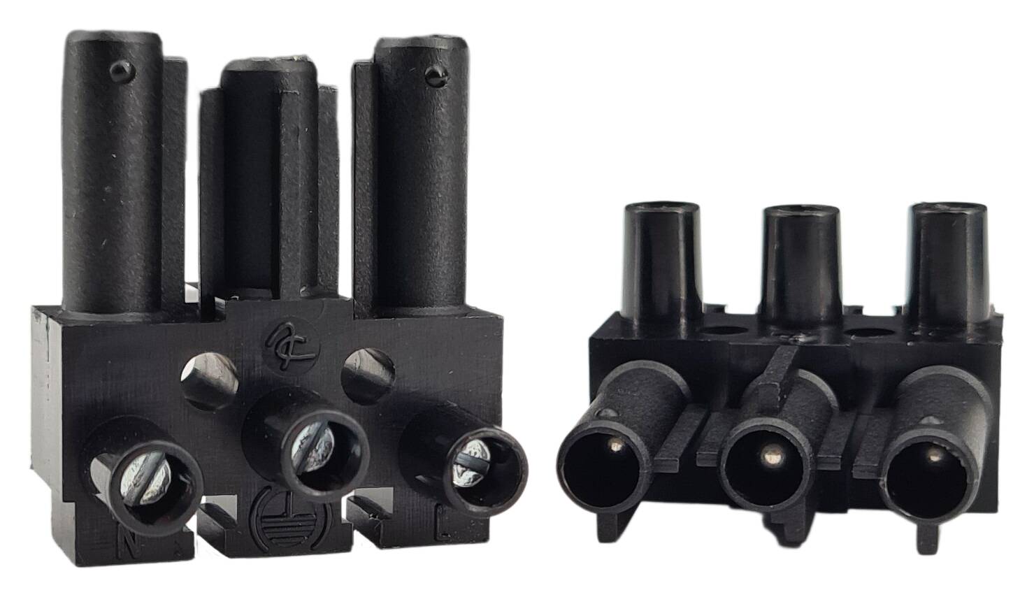 Plug socket connector male AC166-1 3-pole black