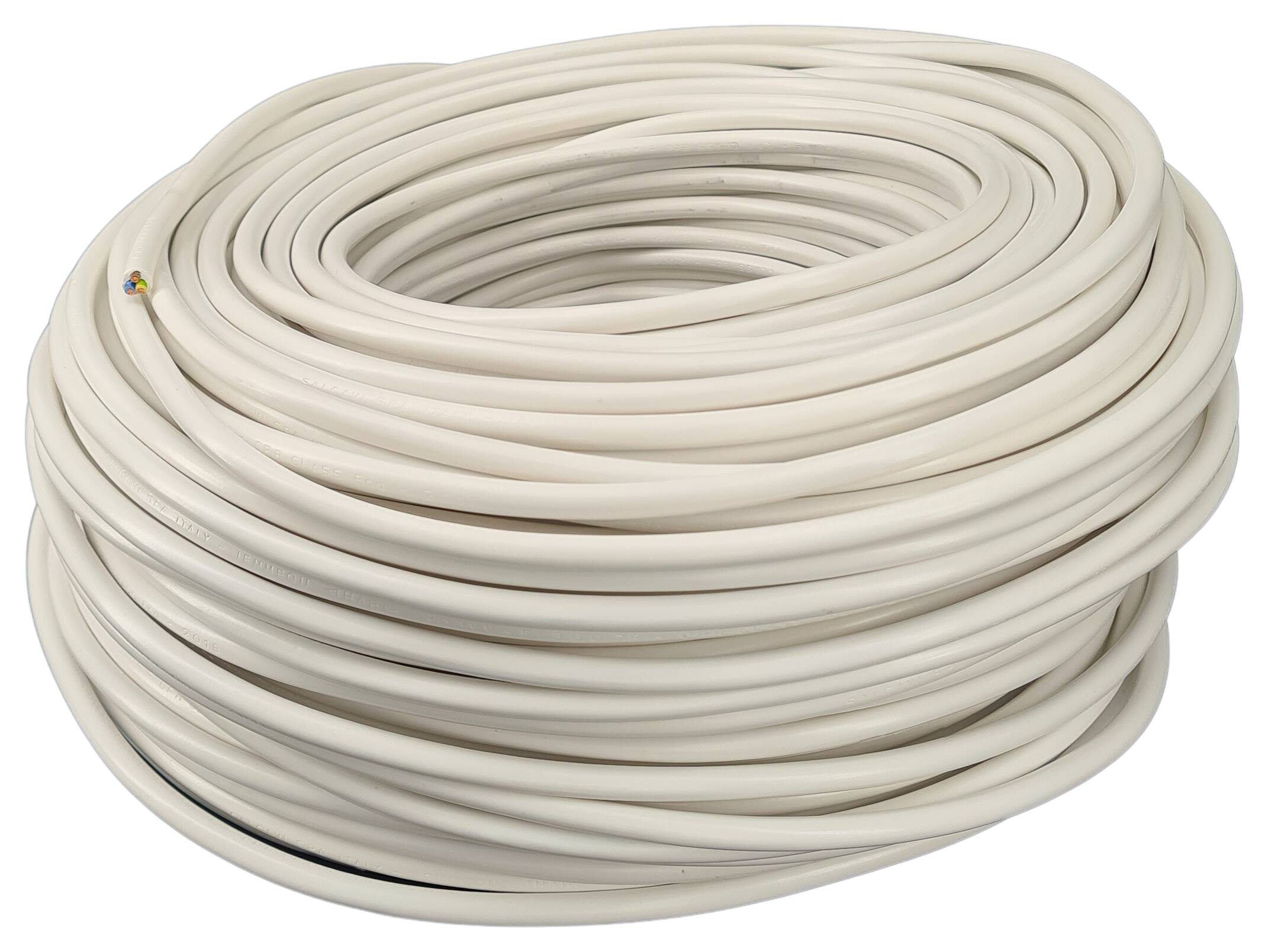 cable 2x0,75 H03VV-F round white