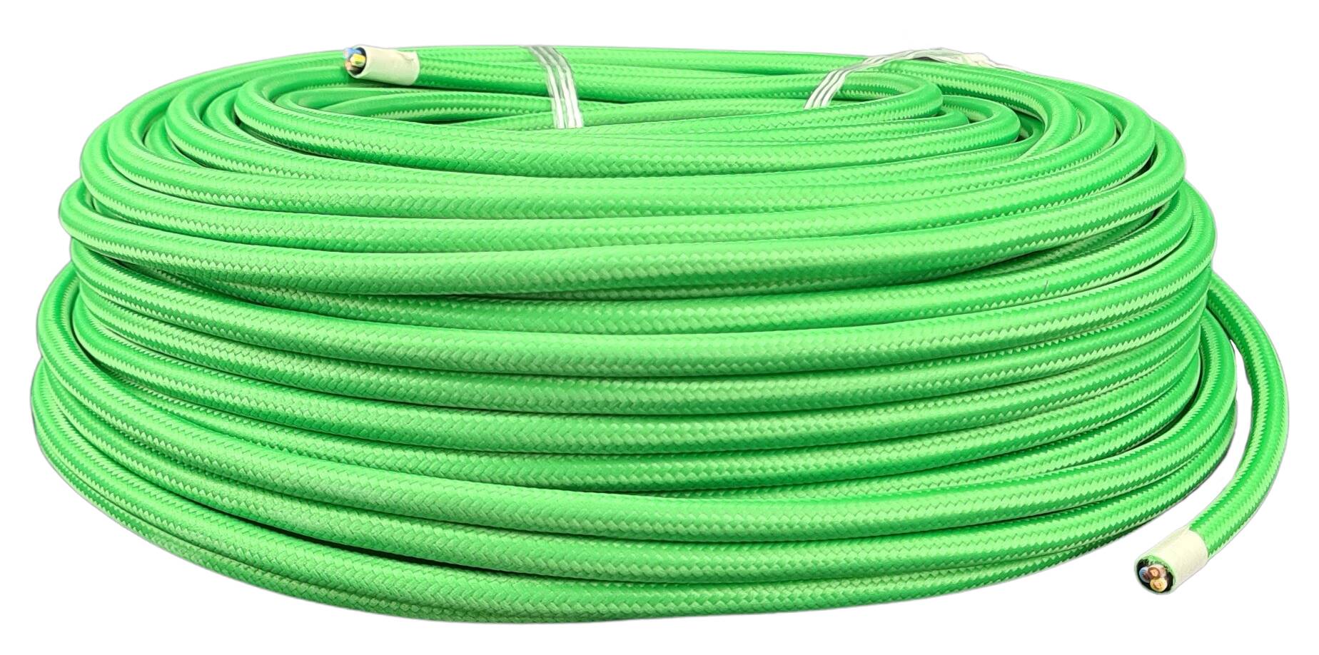 cable 3G 0,75 H33VV-F textile braided RAL 6018 - kiwi green