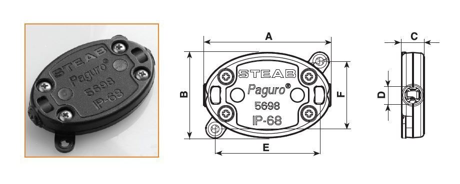 Junction box for outdoor use IP 68 Paguro® 3-wire clamping range 1.0/2.5 PA66-RV black