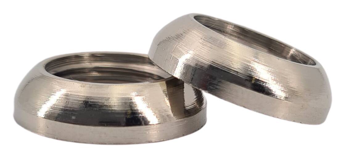 brass half round nut 15x4 M10x1 nickel-matt