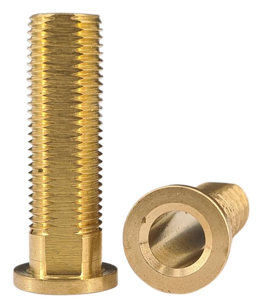 brass T-nipples 14x35 M10x1x30 with slot 9,8x3 anti rotation protection raw