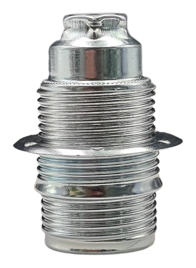 E14 FE threaded lampholder complete blue zinc