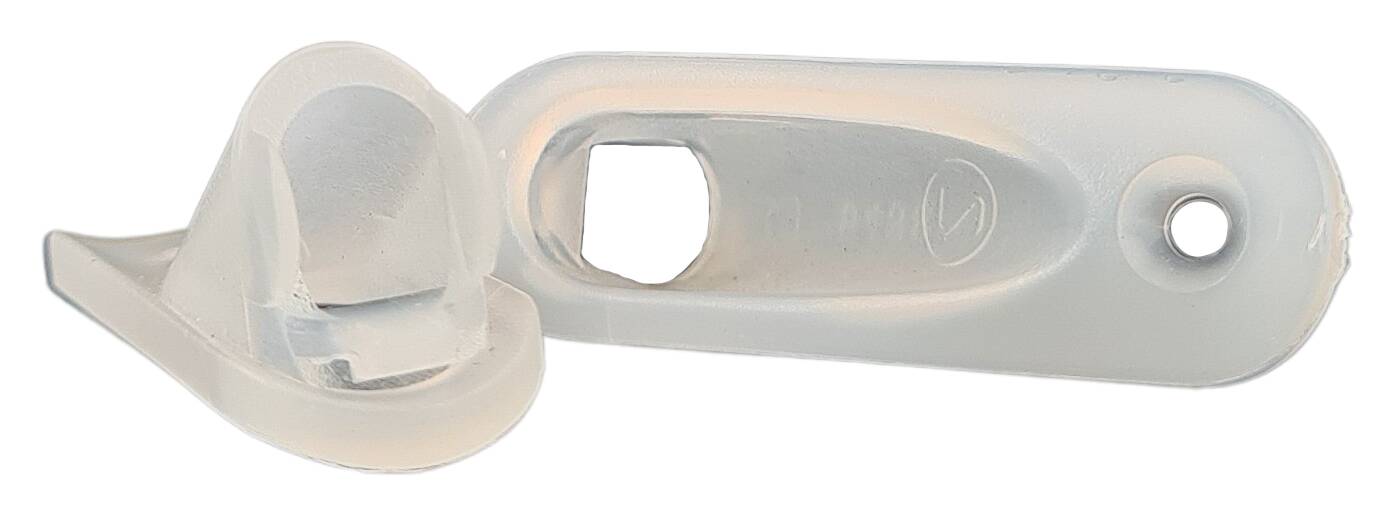 hickey 45x14x3 tube Ø 16 mm external 1 hole 2,9 mm Nylon 66 transparent