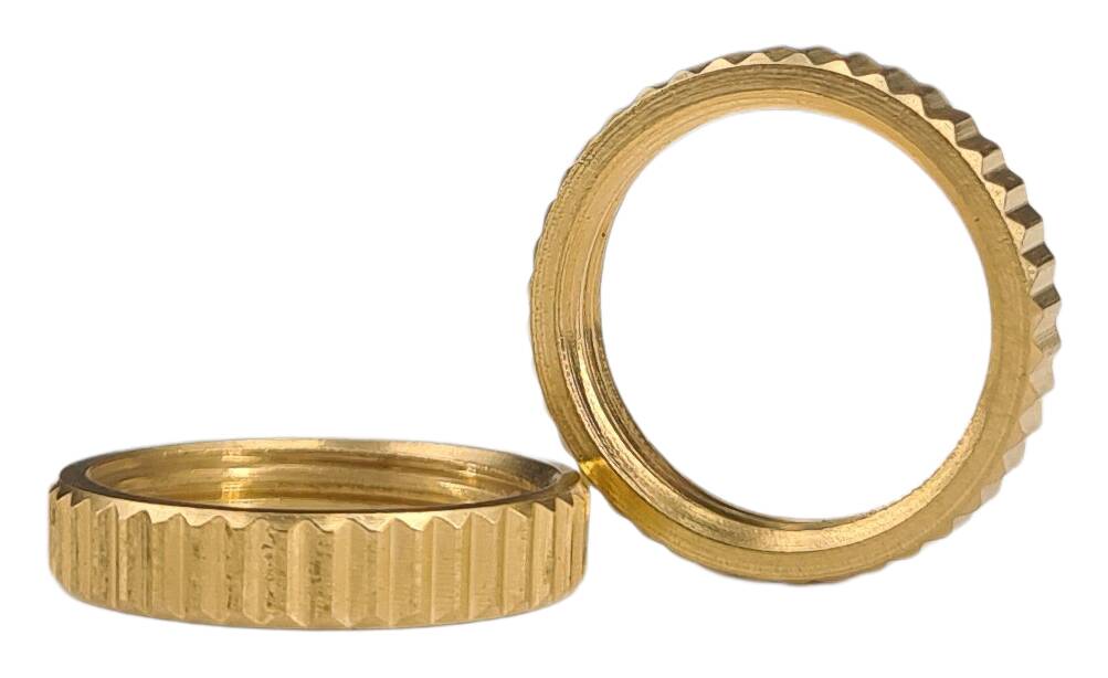 "brass knurled nut 20x4 R3/8"" raw"