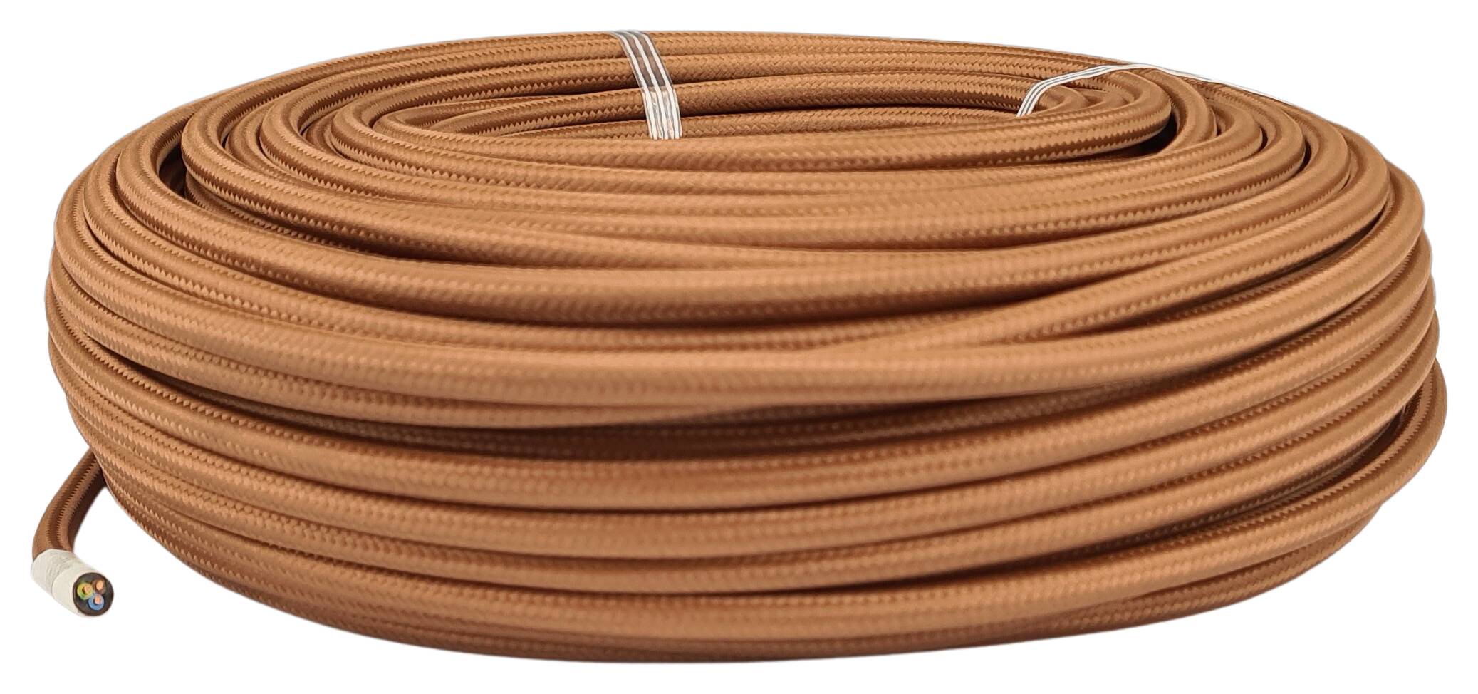 cable 3G 0,75 H33VV-F textile braided RAL 8003 clay brown