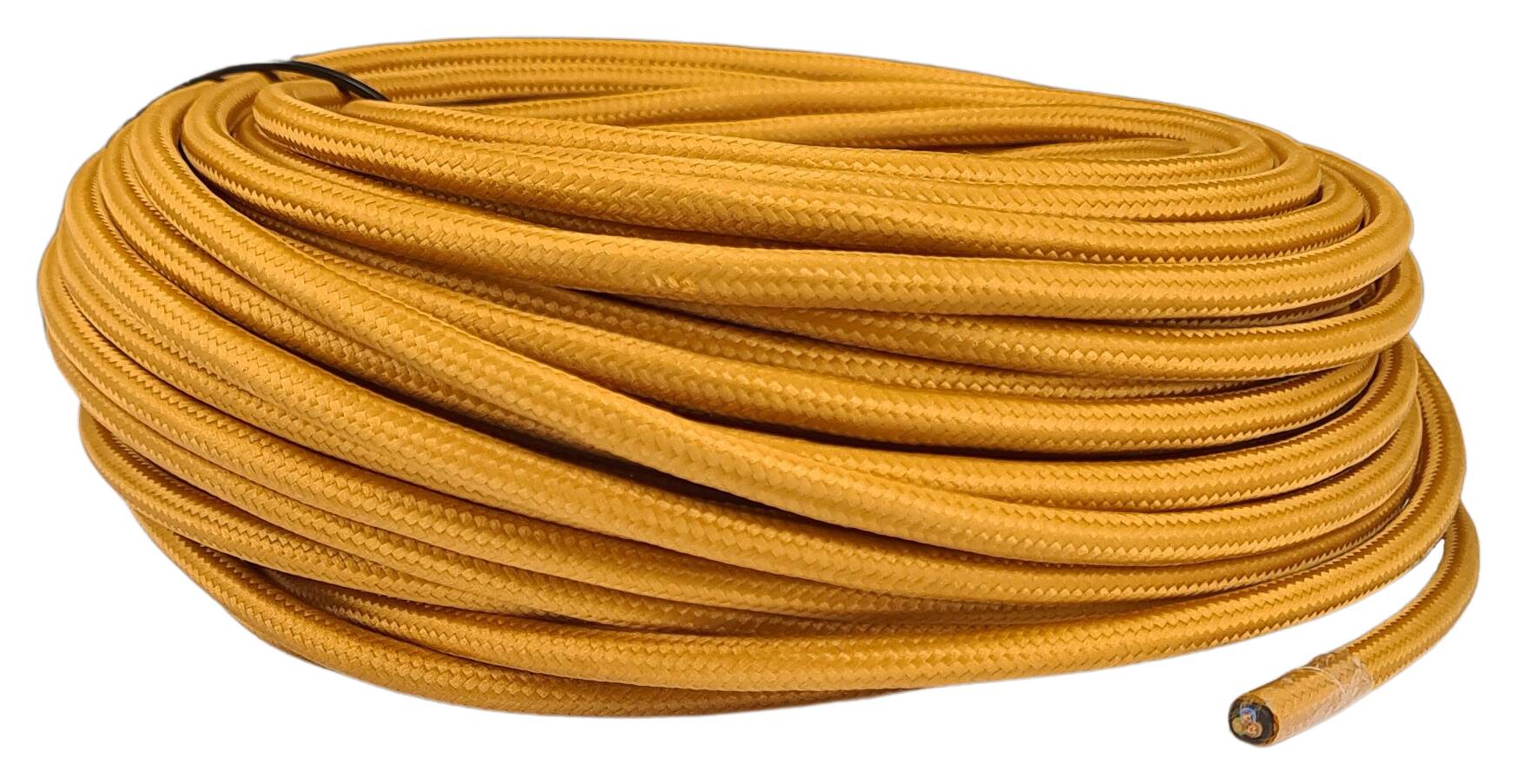 cable 3x 0,75 H03VV-F textile braided RAL 8001 ocher brown