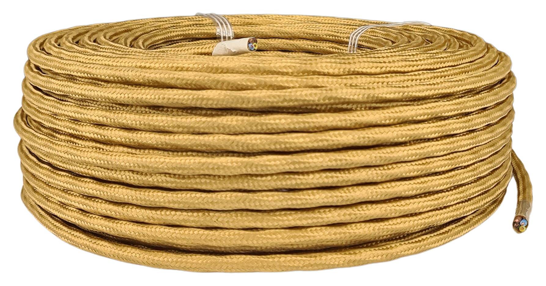 stranded cable 4G 0,75 twisted and textile braided RAL 1036 golden