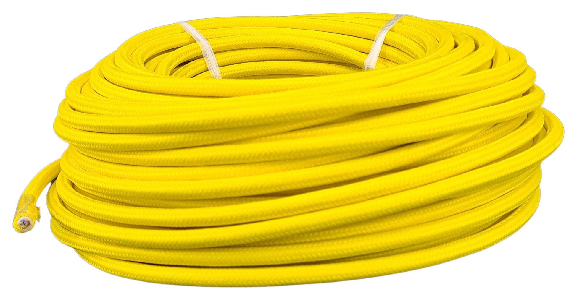 cable 3G 0,75 H33VV-F textile braided RAL 1026 luminous yellow