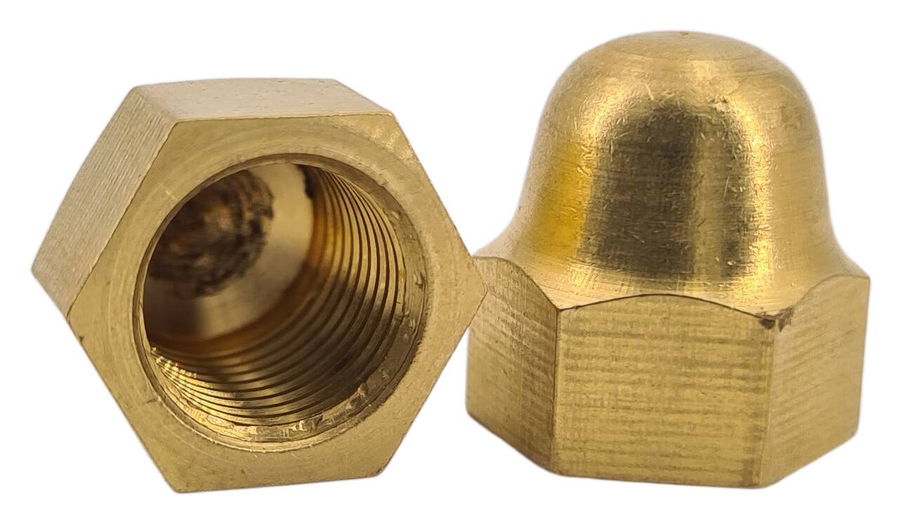 DIN 1587 brass cap nut M3 pol./laq.