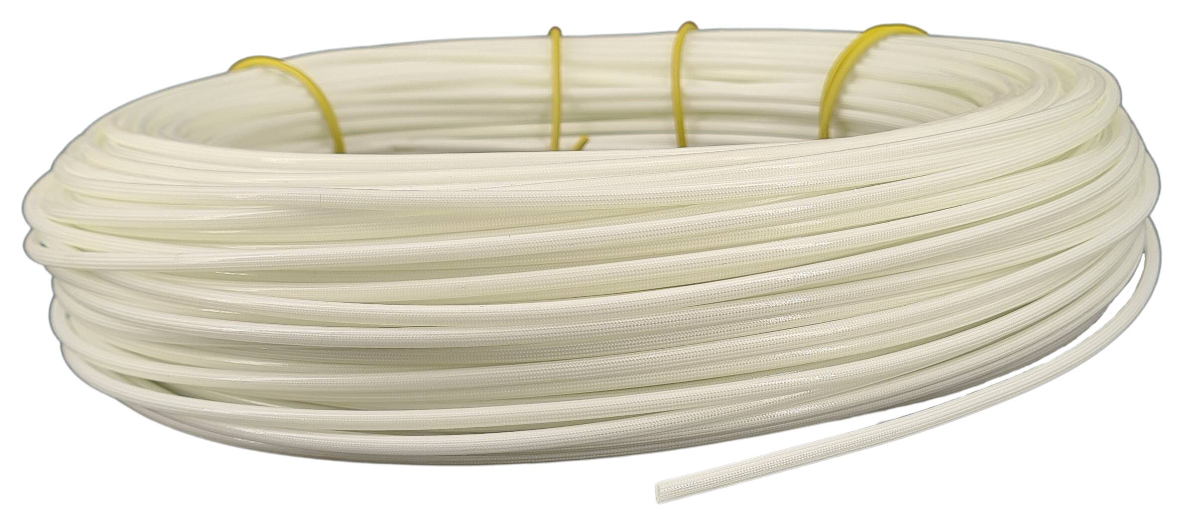 glass fibre yarn 7,5 KV silicone-coated inner diameter 2,5 mm nature