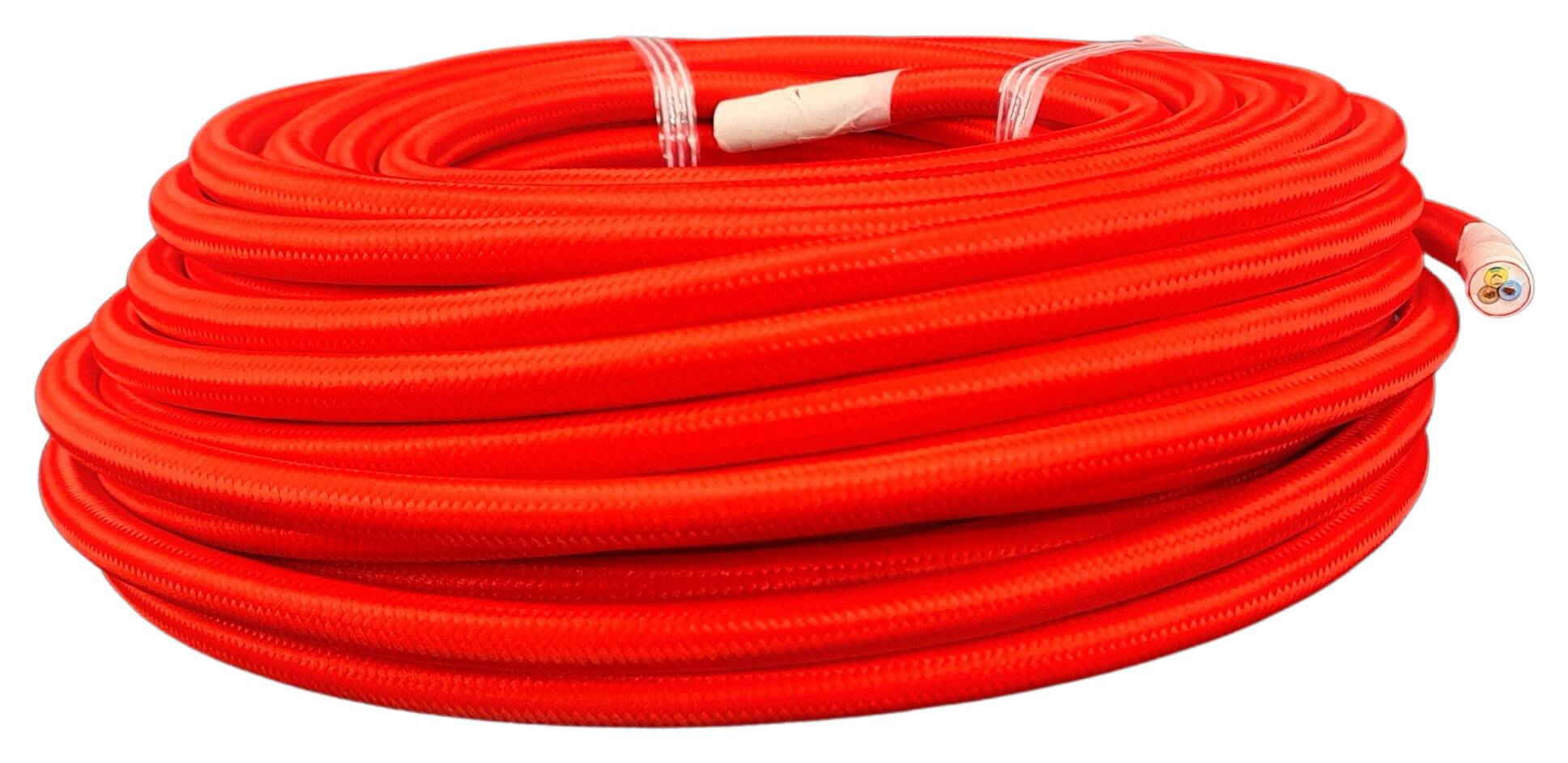 cable 3x 1,50 H05VV-F textile braided RAL 3028 red