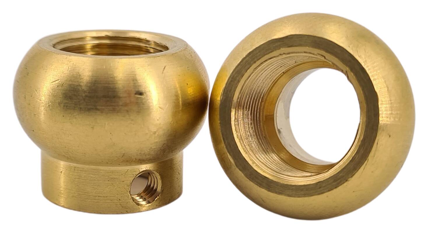 brass pipe slider 22x17 M13x1/10,5 mm through hole M4 cross thread incl. knurled screw 12x15 raw