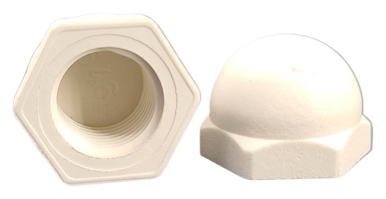 cap nut 15x9x11,5 M10x1 white