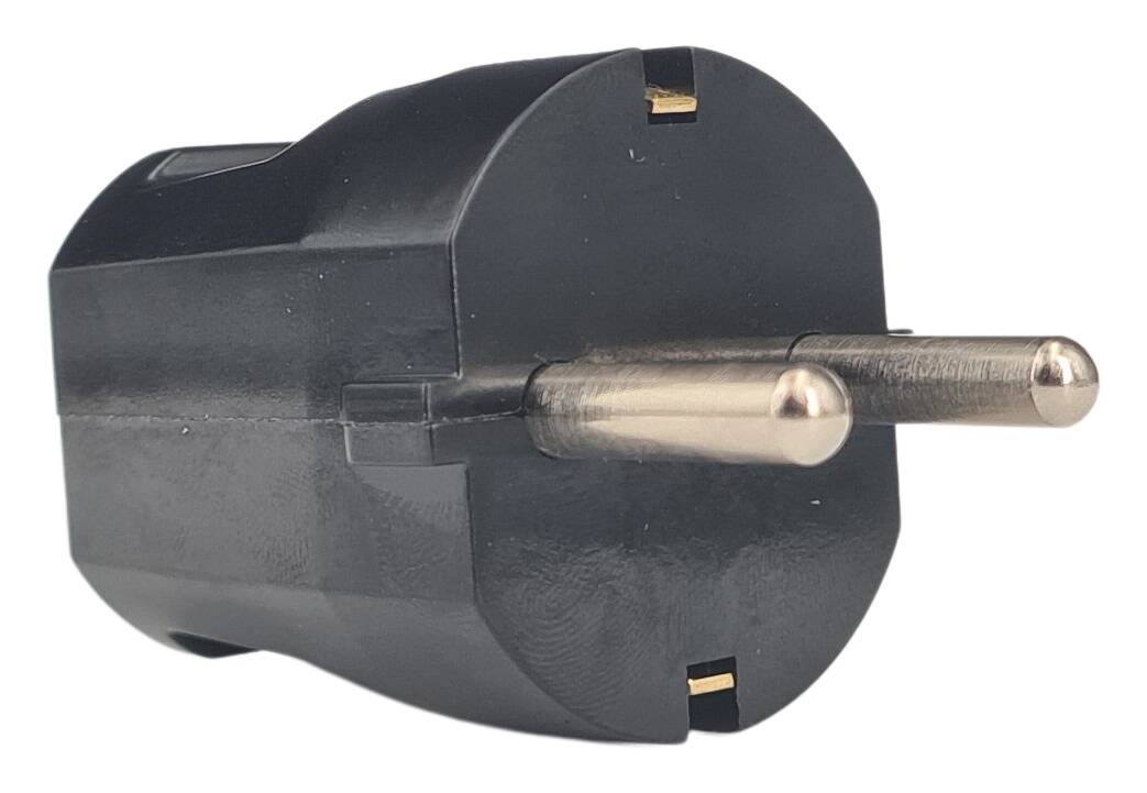 Schuko-Stecker 250V/10A/SK I Duroplast / Bakelit schwarz