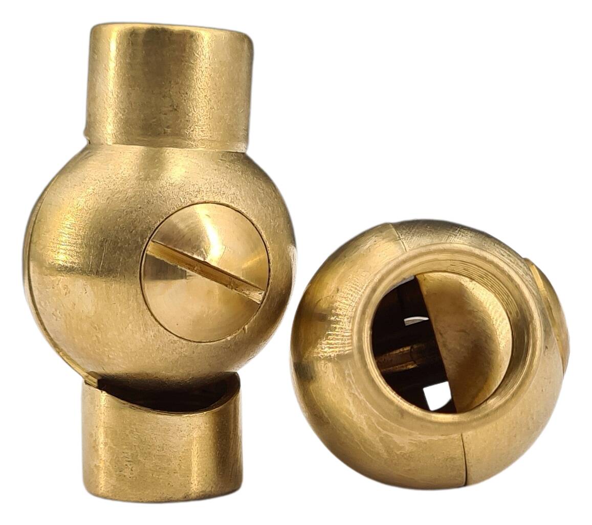 brass ball joint 25x42 M10x1/M13x1 female 180° with slotted screw raw