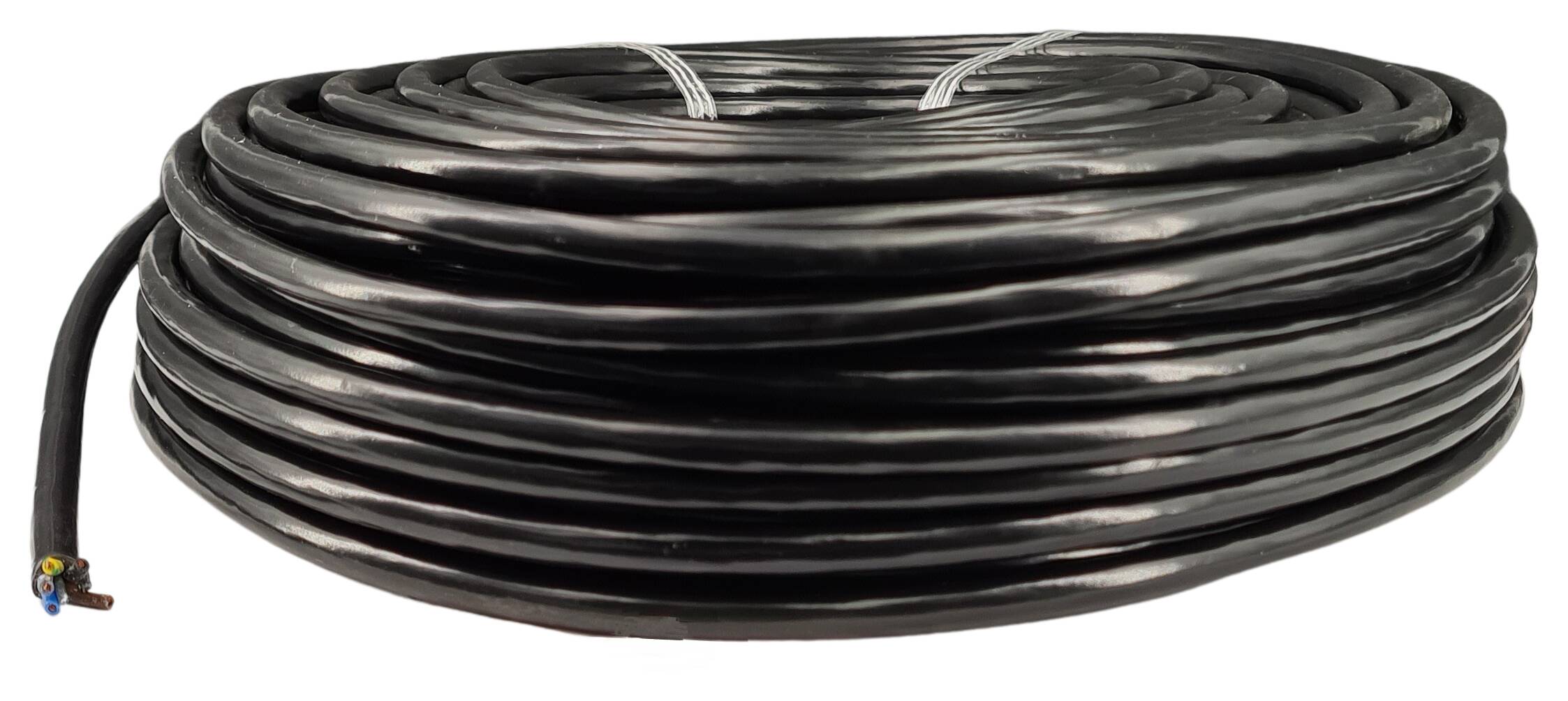 cable with steel wire 5G 0,75 HO5VV-F round AD = 7,8 mm PVC coated black