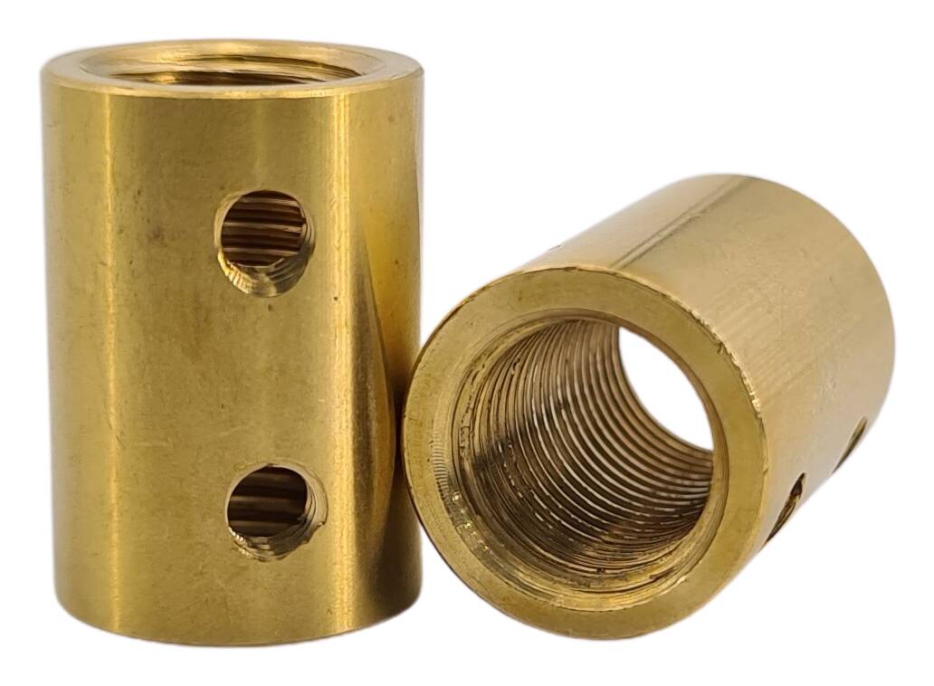 brass coupler 17x18 M13x1 w. 2x M4 cross thread raw