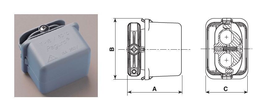 Verteilerdose f. Aussenbereich IP 68 Paguro® 3adrig Klemmbereich 1,5/2,5 PA66-RV grau