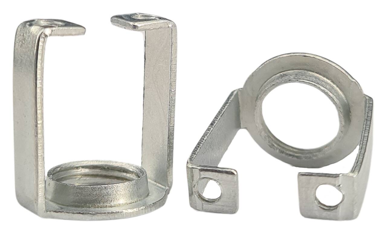 iron lampholder holder 19x18 M10x1 zinc 2 holes 2,3 mm